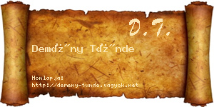 Demény Tünde névjegykártya