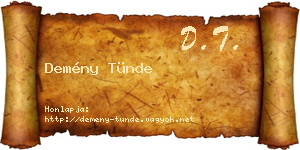 Demény Tünde névjegykártya