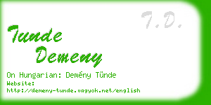 tunde demeny business card